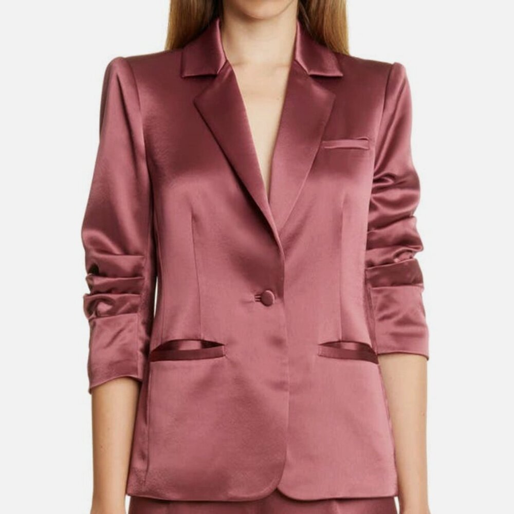 Cinq a Sept smooth satin Khloe Blazer in color Nocturne. Size 2. EUC.